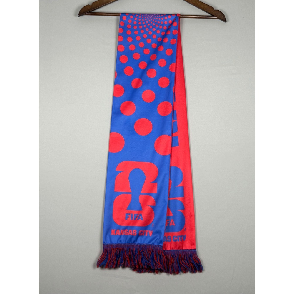 FIFA World Cup 2026 Scarf Kansas City Unisex OS Blue Red NWOT Polka Dot